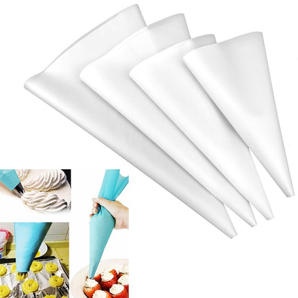 4 in 1 Silicone Icing Piping Cream Pastry Bag Nozzle DIY Cake Decorating Tools Set(EVA Bag White 4 Mixed)-garmade.com