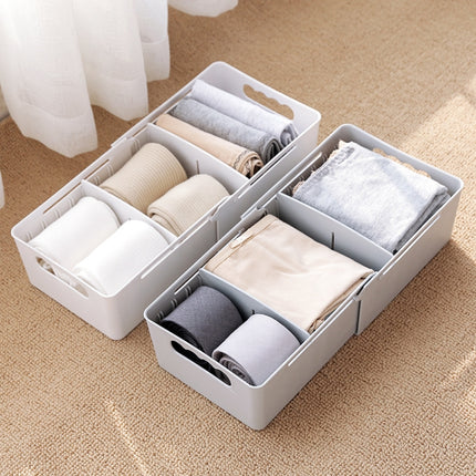 Retractable And Adjustable Three Pane Socks Storage Box(Gray)-garmade.com