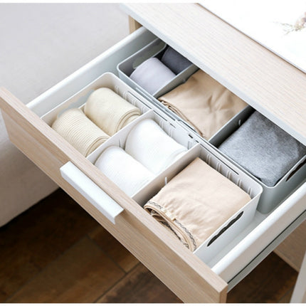 Retractable And Adjustable Three Pane Socks Storage Box(White)-garmade.com