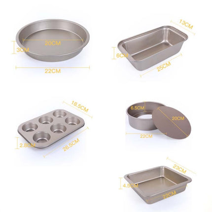 5 in 1 Cake Mould Pizza Bakeware Home Pastry Biscuit Bread Baking Tool Set-garmade.com