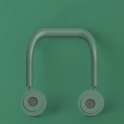 USB Charging Fan Portable Mini Hanging Neck Fan(Dark Green)-garmade.com