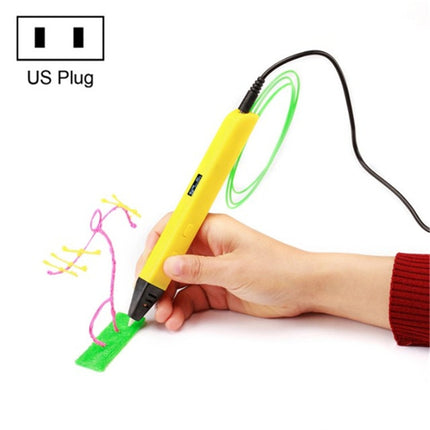 RP800A Childrens Educational Toys 3D Printing Pen, Plug Type:US Plug(Yellow)-garmade.com