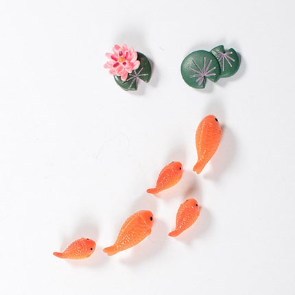 1 Set Lotus Pond Carp Fridge Magnet 3D Stereo Decoration Creative Cute Cartoon Magnet-garmade.com