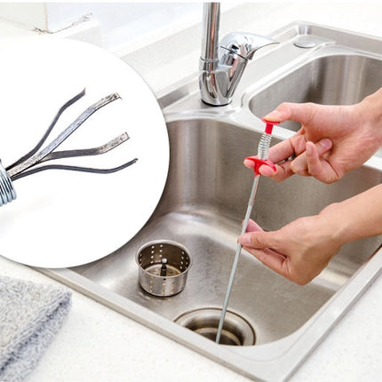 Metal Wire Brush Hand Kitchen Sink Cleaning Hook Sewer Dredging Device-garmade.com