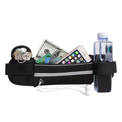 5 PCS Kettle Pockets Outdoor Sports Mobile Phone Pockets Waist Bag(Black)-garmade.com
