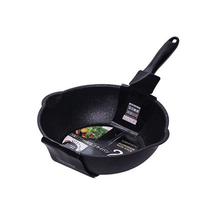 Thick Bottom Maifan Stone Household Small Frying Pan Non Stick Pan Deep Frying Pan, Color:26cm Black Without Cover-garmade.com