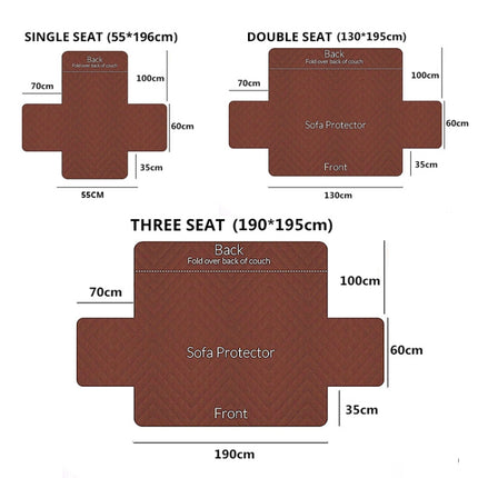 Machine Washable Sofa Couch Covers Anti-slip Recliner Sofa Protective Mat for Pet Dogs Cats, Size:55x196cm(Beige)-garmade.com