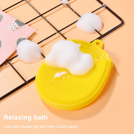 Baby Shower Shampoo Silicone Massage Brush(Yellow)-garmade.com