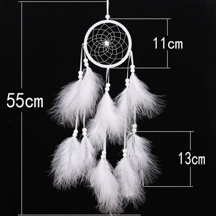 Simple Creative Home Decoration Ornaments Dream Catcher Car Pendant(White)-garmade.com