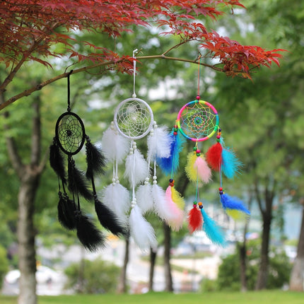 Simple Creative Home Decoration Ornaments Dream Catcher Car Pendant(White)-garmade.com