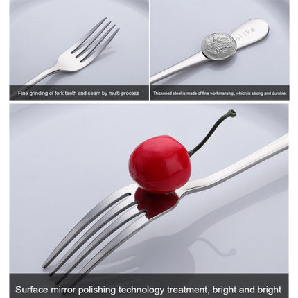 2 PCS Cake Fruit Fork Dinner Salad Tableware Stainless Steel Fork(Gold)-garmade.com