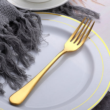 2 PCS Cake Fruit Fork Dinner Salad Tableware Stainless Steel Fork(Gold)-garmade.com