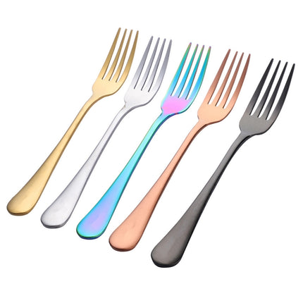 2 PCS Cake Fruit Fork Dinner Salad Tableware Stainless Steel Fork(Rose Gold)-garmade.com