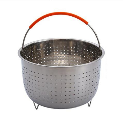 Stainless Steel Steaming Basket Plug-in Silicone Handle Pressure Cooker Steamer Kitchen Cooker Accessories, Typle:8 Quarts-garmade.com