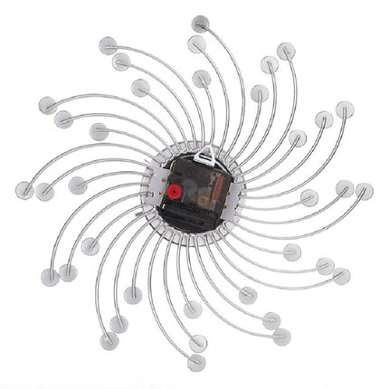 Wrought Iron Crystal Wall Clock Mute Metal Wall Clock for Living Room Bedroom(Silver)-garmade.com