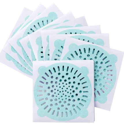 100 PCS Disposable Hair Anti-blocking Floor Drain Pool Filter Sewer Hair Filter Sticker, Specification:10cm(Green)-garmade.com