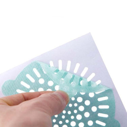 100 PCS Disposable Hair Anti-blocking Floor Drain Pool Filter Sewer Hair Filter Sticker, Specification:10cm(Green)-garmade.com