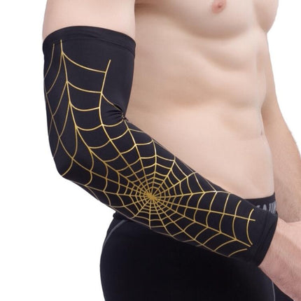 Professional Basketball Sports Spider Web Arm Guards Anti-skid Lengthened Elbow Guards, Size:M(Random Color Delivery)-garmade.com