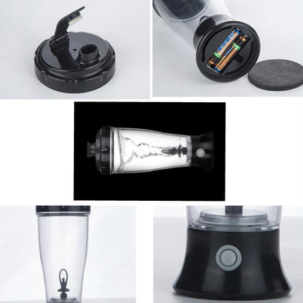Coffee Milk Shake Electric Stirring Cup Simple Shake Cup, Capacity:350ml(Black)-garmade.com