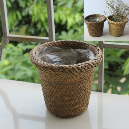 6 PCS GP4 Decorative Flower Basket Idyllic Balcony Succulent Planting Flower Pot, Size:4 inch(Brown)-garmade.com