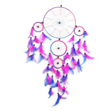 Creative Hand-Woven Crafts Dream Catcher Home Car Wall Hanging Decoration(Colorful Red)-garmade.com