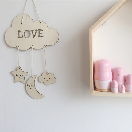 Baby Room Kindergarten Star Moon Wooden Decoration, Type:Special Board(Cloud)-garmade.com