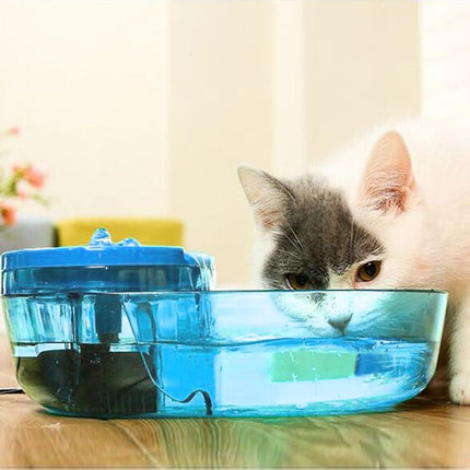 Dog and Cat Automatic Circulation Filter Core Drinking Fountain Pet Supplies, CN Plug(Blue)-garmade.com