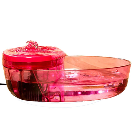 Dog and Cat Automatic Circulation Filter Core Drinking Fountain Pet Supplies, CN Plug(Rose Red)-garmade.com