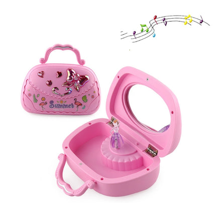 Creative Ballet Girl Handbag Design Music Jewelry Box(Pink)-garmade.com