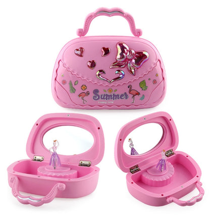 Creative Ballet Girl Handbag Design Music Jewelry Box(Pink)-garmade.com