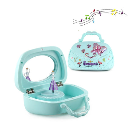 Creative Ballet Girl Handbag Design Music Jewelry Box(Green)-garmade.com