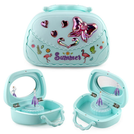 Creative Ballet Girl Handbag Design Music Jewelry Box(Green)-garmade.com