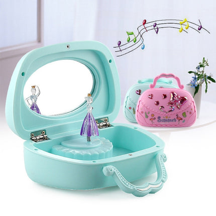 Creative Ballet Girl Handbag Design Music Jewelry Box(Green)-garmade.com