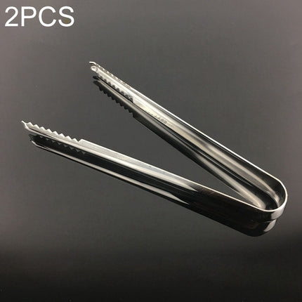 2 PCS Stainless Steel Light Body Small Sugar Clip Cube Sugar Clip Thickened Ice Clip, Specification:Stainless Steel 5 Inches-garmade.com