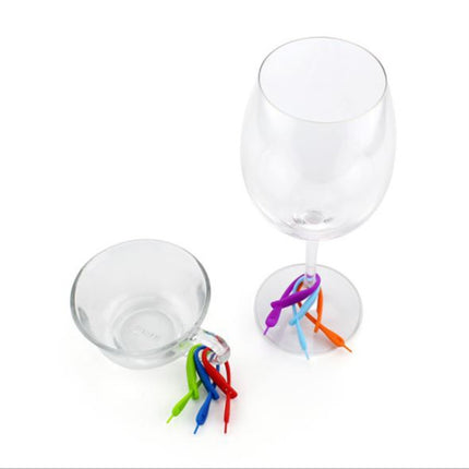 12 PCS / Set Wine Glass Recognizer Creative Silicone Wine Glass Mark-garmade.com