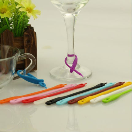 12 PCS / Set Wine Glass Recognizer Creative Silicone Wine Glass Mark-garmade.com