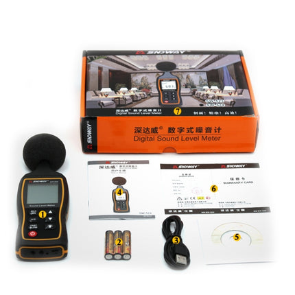 SNDWAY Handheld High Precision Noise Decibel Meter, Model:SW524(Storage+USB Communication)-garmade.com