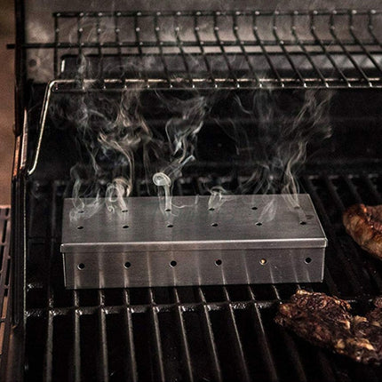 Stainless Steel Smoke Box Wood Chips Barbecue Smoke Box-garmade.com