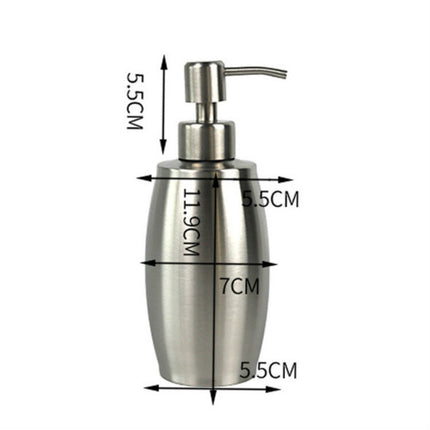 SH158 350ml Stainless Steel Soap Dispenser Oval Hand Sanitizer Bottle-garmade.com