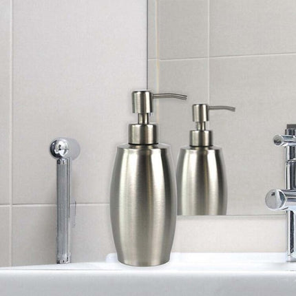 SH158 350ml Stainless Steel Soap Dispenser Oval Hand Sanitizer Bottle-garmade.com