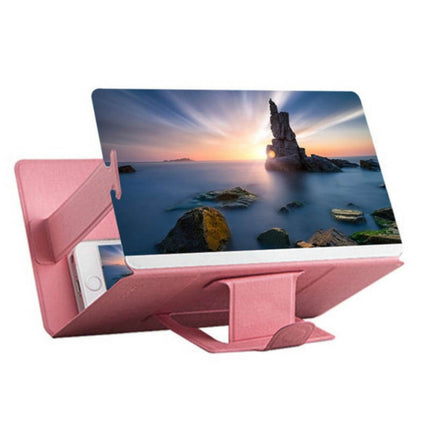 8 inch Universal Mobile Phone 3D Screen Amplifier HD Video Magnifying Glass Stand Bracket Holder(Pink)-garmade.com