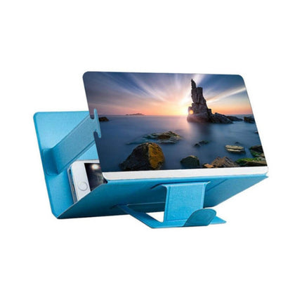8 inch Universal Mobile Phone 3D Screen Amplifier HD Video Magnifying Glass Stand Bracket Holder(Blue)-garmade.com