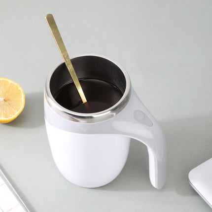 Electric Stirring Cup Milkshake Coffee Stirring Cup, Capacity:401-500ml(White)-garmade.com