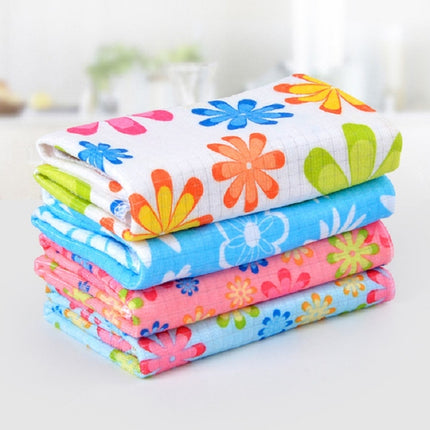 4 PCS / Set Microfiber Printed Flowers Cloth Cleaning Cloth-garmade.com