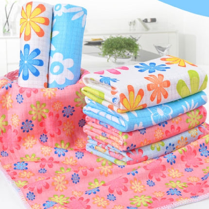 4 PCS / Set Microfiber Printed Flowers Cloth Cleaning Cloth-garmade.com