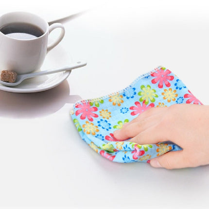 4 PCS / Set Microfiber Printed Flowers Cloth Cleaning Cloth-garmade.com