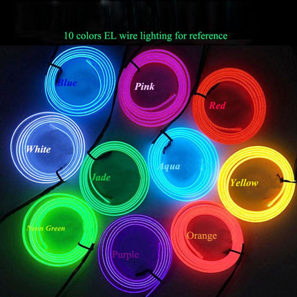 Flexible LED Light EL Wire String Strip Rope Glow Decor Neon Lamp USB Controlle 3M Energy Saving Mask Glasses Glow Line F277(White Light)-garmade.com
