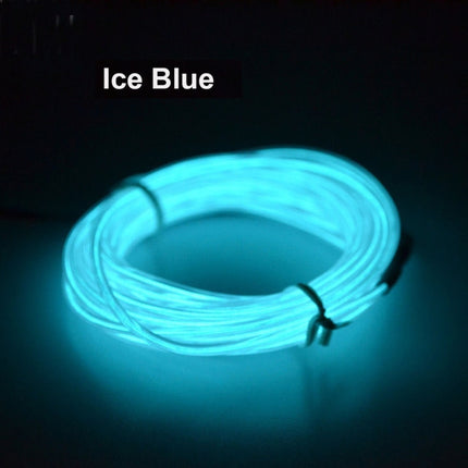 Flexible LED Light EL Wire String Strip Rope Glow Decor Neon Lamp USB Controlle 3M Energy Saving Mask Glasses Glow Line F277(Red Light)-garmade.com