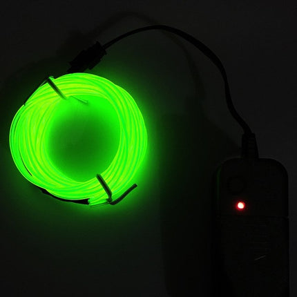 Flexible LED Light EL Wire String Strip Rope Glow Decor Neon Lamp USB Controlle 3M Energy Saving Mask Glasses Glow Line F277(Lemon Yellow Light)-garmade.com