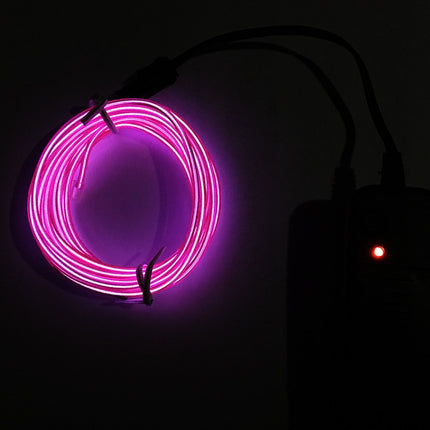 Flexible LED Light EL Wire String Strip Rope Glow Decor Neon Lamp USB Controlle 3M Energy Saving Mask Glasses Glow Line F277(Pink Light)-garmade.com